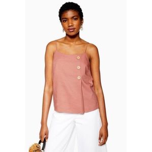 BRAND NEW TOPSHOP Rose Pink Button Wrap Cami
